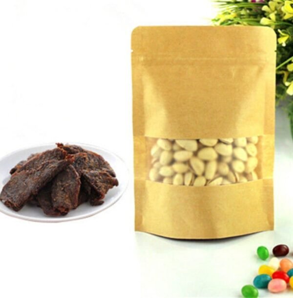 20 Pcs 10 x 15 CM Stand Up Kraft Paper pouch Bags With Window And Zipper Packaging Material